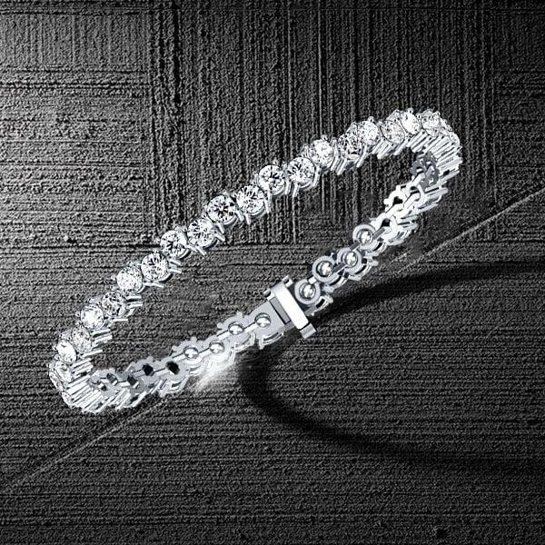 Sterling Silver White Sapphire Offset Tennis Bracelet | 10.75 CT. TW