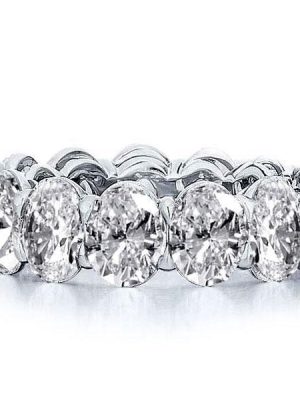 Eternity White Sapphire Wedding Band - 925 Sterling Silver - 14 CT TW