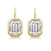 Emerald Drop Earrings with 18k Gold Plated Sterling Silver Bezel Setting