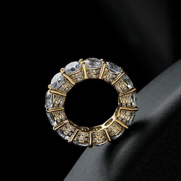 7.95 CT. TW. Golden Round Eternity Wedding Band in 18K Gold Plated Sterling Silver