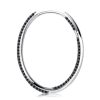Black Sapphire Twist Hoop Earrings - Sterling Silver Pave Set