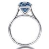 Oval Cut Blue Topaz Solitaire Engagement Ring Set in Rhodium Plated Sterling Silver