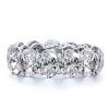Triple Row White Sapphire Stackable Eternity Band Set in Sterling Silver