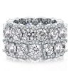 Women's Double Row Halo Created White Sapphire Wedding Band in 925 Sterling Silver
