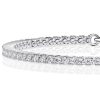 Rhodium Plated Sterling Silver Tennis Bracelet 2.2mm Round Cut Link Jewelry