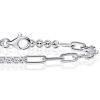 Rhodium Plated Sterling Silver Tennis Bracelet 2.2mm Round Cut Link Jewelry