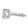 Emerald Engagement Ring - Sterling Silver, 1.50 CT Center Stone