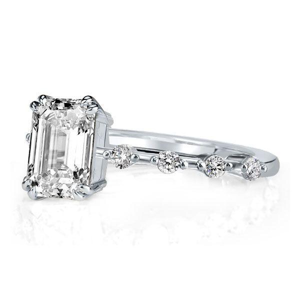 Emerald Engagement Ring - Sterling Silver, 1.50 CT Center Stone