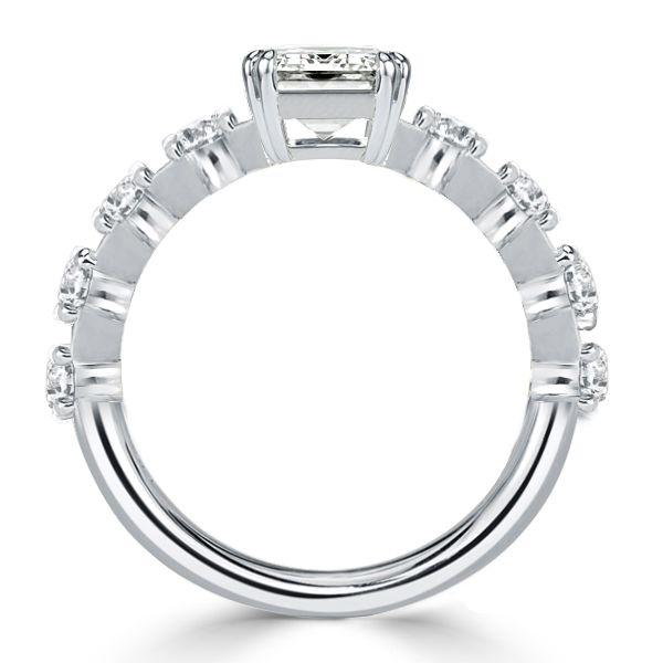 Emerald Engagement Ring - Sterling Silver, 1.50 CT Center Stone