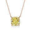 Yellow Topaz Cushion Cut Solitaire Pendant Necklace in Sterling Silver
