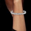 Emerald Cut White Sapphire Tennis Bracelet for Women - Sterling Silver