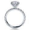 5 Carat Round Cut Simulated Diamond Six Prong Sterling Silver Engagement Ring