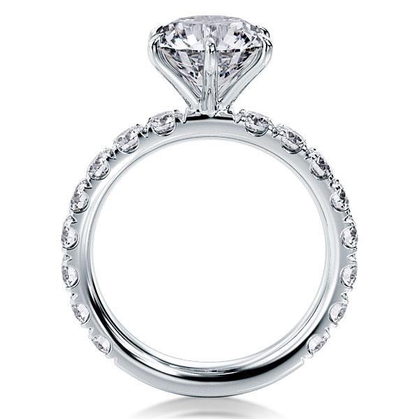 5 Carat Round Cut Simulated Diamond Six Prong Sterling Silver Engagement Ring