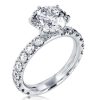 5 Carat Round Cut Simulated Diamond Six Prong Sterling Silver Engagement Ring