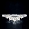 Pearl Half Eternity Wedding Band in 925 Sterling Silver with Rhodium Finish