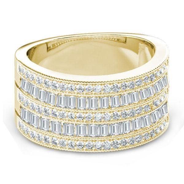 Art Deco White Sapphire Wedding Band | 925 Sterling Silver Engagement Ring for Women