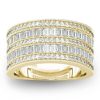 Art Deco White Sapphire Wedding Band | 925 Sterling Silver Engagement Ring for Women