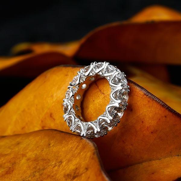 Eternity Created White Sapphire Wedding Band - 925 Sterling Silver