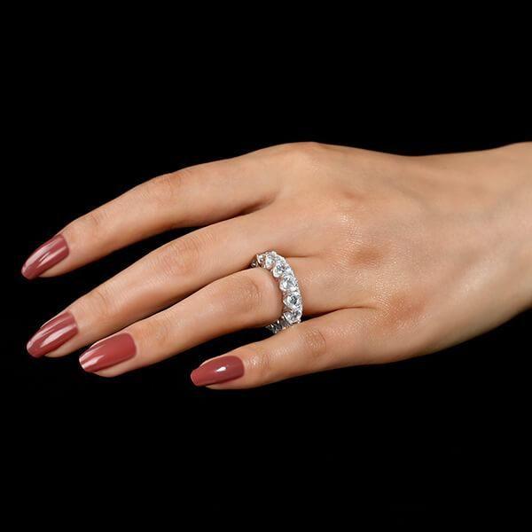 Eternity Created White Sapphire Wedding Band - 925 Sterling Silver