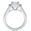 Halo Emerald Cut Green CZ Bezel Engagement Ring Sterling Silver