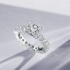 Princess Cut Sterling Silver Eternity Engagement Ring for Women