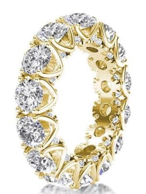 Round Eternity Wedding Band 18K Gold Plated Sterling Silver 6.55 CT. TW.