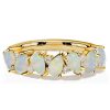 Pear Shaped Opal Wedding Ring for Women - 18K Gold Plated Sterling Silver