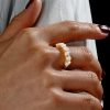 Pear Shaped Opal Wedding Ring for Women - 18K Gold Plated Sterling Silver