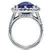 Sterling Silver Split Shank Halo Engagement Ring - 8.86 CT Center Stone