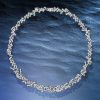 Sterling Silver Abstract Tennis Necklace - Multi Cut CZ, 17-22 Inches