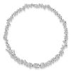 Sterling Silver Abstract Tennis Necklace - Multi Cut CZ, 17-22 Inches