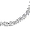 Sterling Silver Abstract Tennis Necklace - Multi Cut CZ, 17-22 Inches