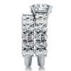 Oval White Created Sapphire Bridal Set in Rhodium Plated 925 Sterling Silver