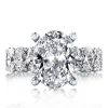 Oval White Created Sapphire Bridal Set in Rhodium Plated 925 Sterling Silver