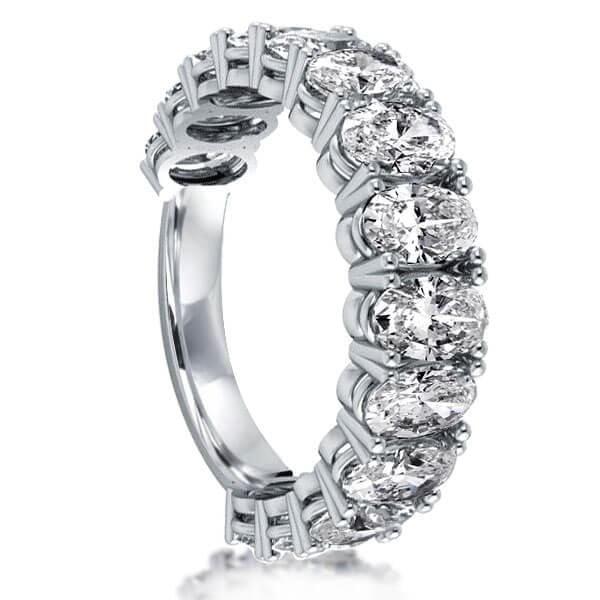 Oval White Created Sapphire Bridal Set in Rhodium Plated 925 Sterling Silver