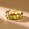Peridot Wedding Band in Sterling Silver - Flush Set Anniversary Ring