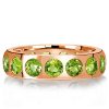 Peridot Wedding Band in Sterling Silver - Flush Set Anniversary Ring