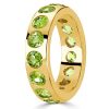 Peridot Wedding Band in Sterling Silver - Flush Set Anniversary Ring