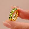 Peridot Wedding Band in Sterling Silver - Flush Set Anniversary Ring