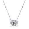 Sterling Silver Halo Round Cut Pendant Necklace (1.17 CT. TW)