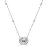 Sterling Silver Halo Round Cut Pendant Necklace (1.17 CT. TW)