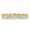 Golden Round & Marquise White Sapphire Wedding Band - 18K Gold Plated Sterling Silver