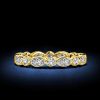 Golden Round & Marquise White Sapphire Wedding Band - 18K Gold Plated Sterling Silver