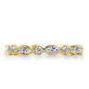 Golden Round & Marquise White Sapphire Wedding Band - 18K Gold Plated Sterling Silver