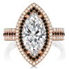 Black Marquise White Sapphire Engagement Ring in 925 Sterling Silver