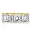 Emerald & White Sapphire Eternity Band - 18K Gold Plated Sterling Silver Anniversary Wedding Ring