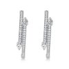 Pear Cut Sterling Silver Hoop Earrings - 925 Silver, Hinged Closure