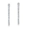 White Sapphire Hoop Earrings - Sterling Silver Baguette & Round Cut