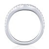 Curved Sterling Silver Half Eternity Wedding Band with Created White Sapphires