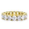 18K Gold Plated Sterling Silver Pave Eternity Wedding Band for Women